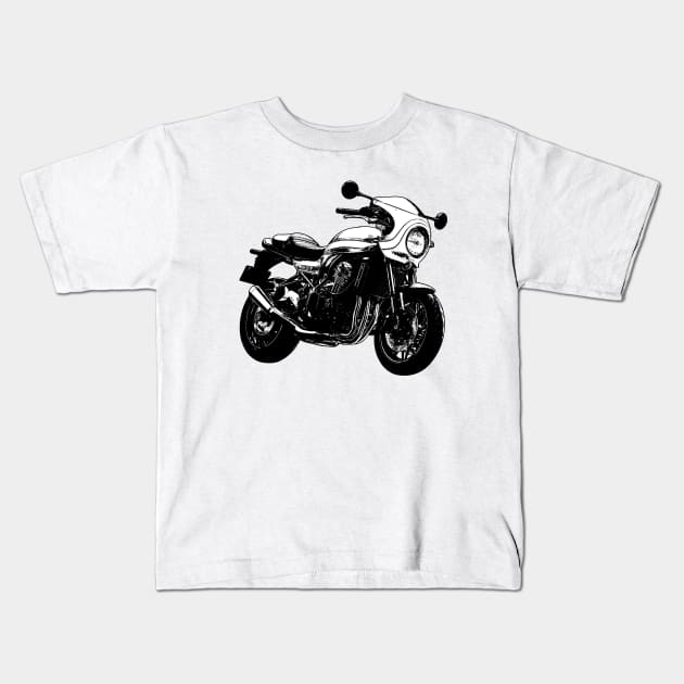 Z900RS Cafe Racer Black and White Kids T-Shirt by KAM Std